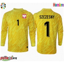 Camiseta Polonia Wojciech Szczesny #1 Portero Primera Equipación Eurocopa 2024 manga larga